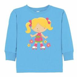 Inktastic Little Roller Skating Girl Toddler Long Sleeve T-S